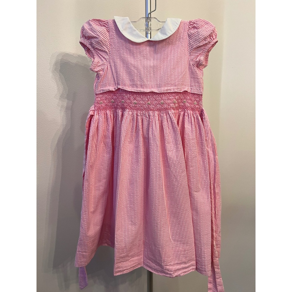 Girls pink Ralph Lauren Seersucker dress size 6